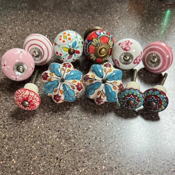 11 Colorful Ceramic Drawer Knobs Set - Picture 4 of 12